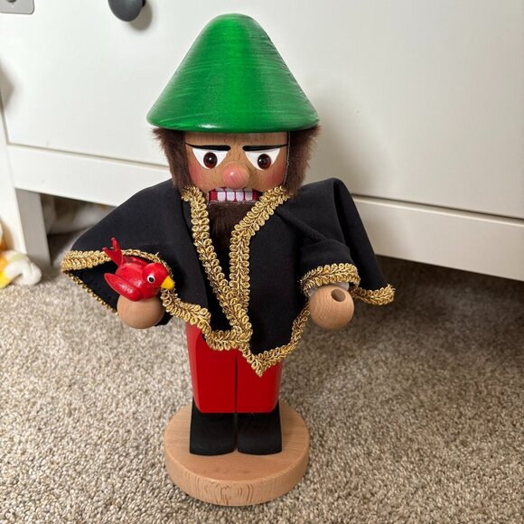 Steinbach Nutcracker Chubby Bird Watcher Missing Birdhouse Handmade in Germany - Picture 1 of 12